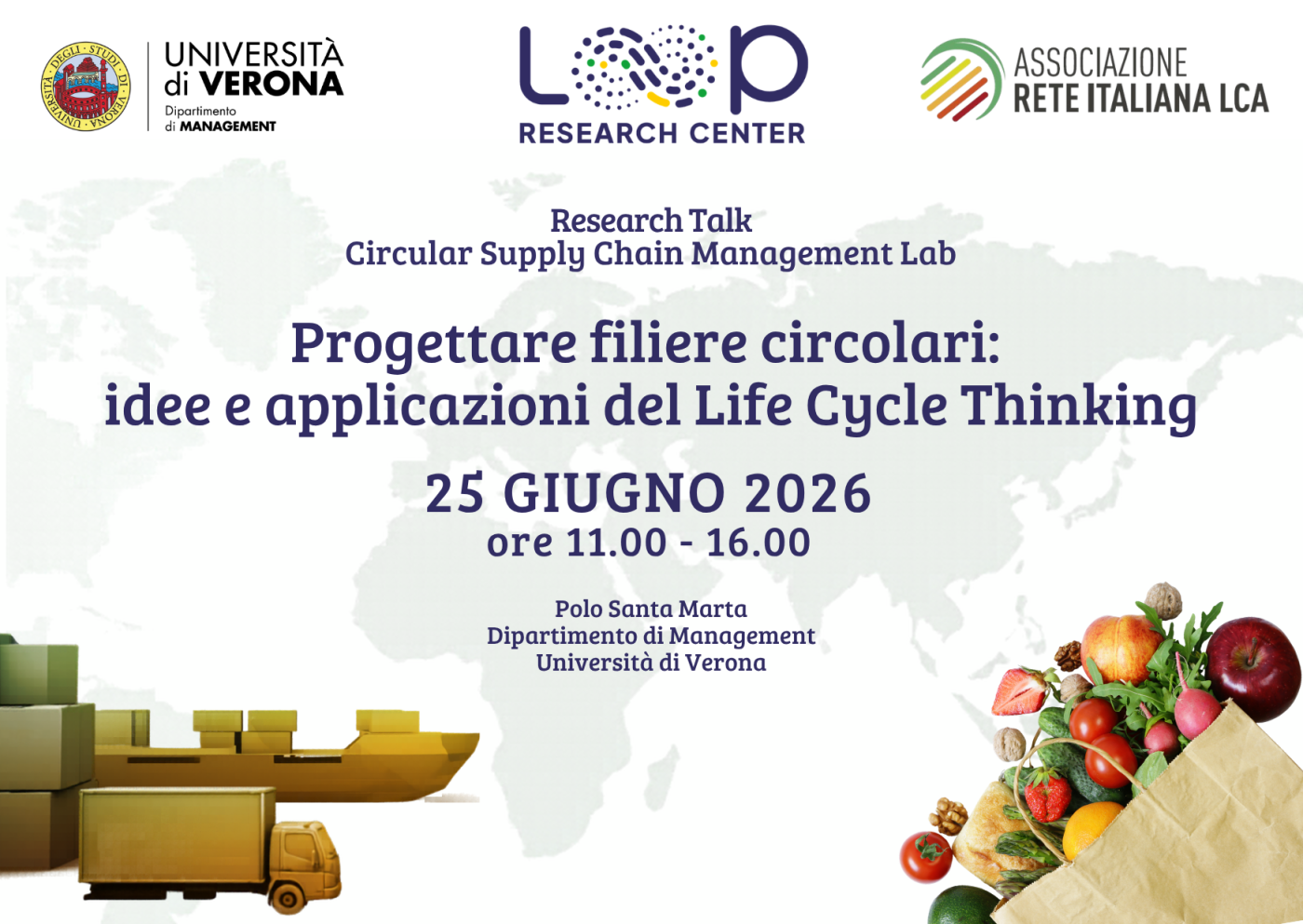 Research Talk "Progettare filiere circolari: idee e applicazioni del Life Cycle Thinking"